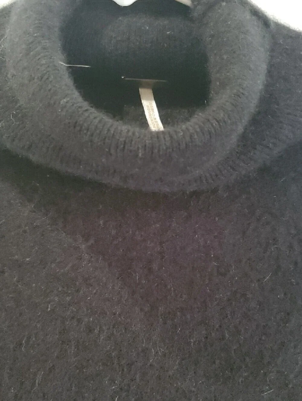Free People Black Cropped 100% Cashmere Turtleneck Sweater